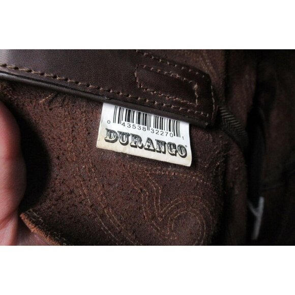 Durango Men Cowboy Boot Size 10.5D Brown Leather Work Slip Oil Resistant FR104 - Picture 11 of 12